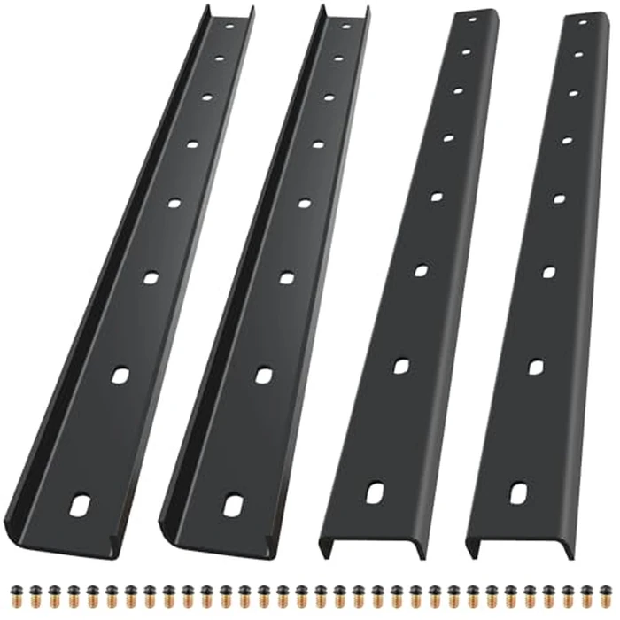 Sanbege 4 Pack C Channel Steel with Bolts, 30" Long x 1/2" Leg Support Bracing, Hidden Metal Brackets for Live Edge Table Top, Slab Furniture, Woodworking (Black) by Sanbege - Used - Very Good condition