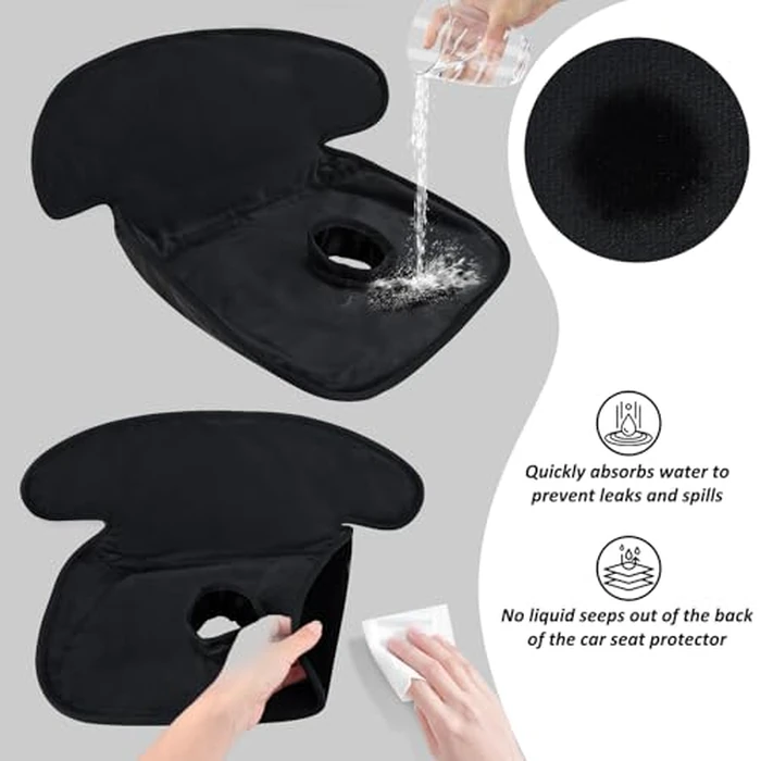 INFANZIA Dry Seat, Car Seat Protector Waterproof Carseat Liner Potty Training Toddlers, Baby and Infants, Piddle Pad for Carseats Strollers (Black, 2 Packs by INFANZIA - Image 7
