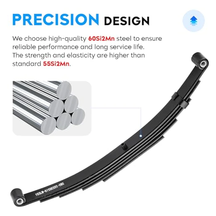 Aeagle 5 Leaf 3000lb Capacity Double Eye Spring for 5200lb-6000lb Trailer Axle & U-Bolt Kit, 25-1/4" Length, 1.75" Width, 3" Free Open Replaces for SW5, 2 PCS by Aeagle - Image 2