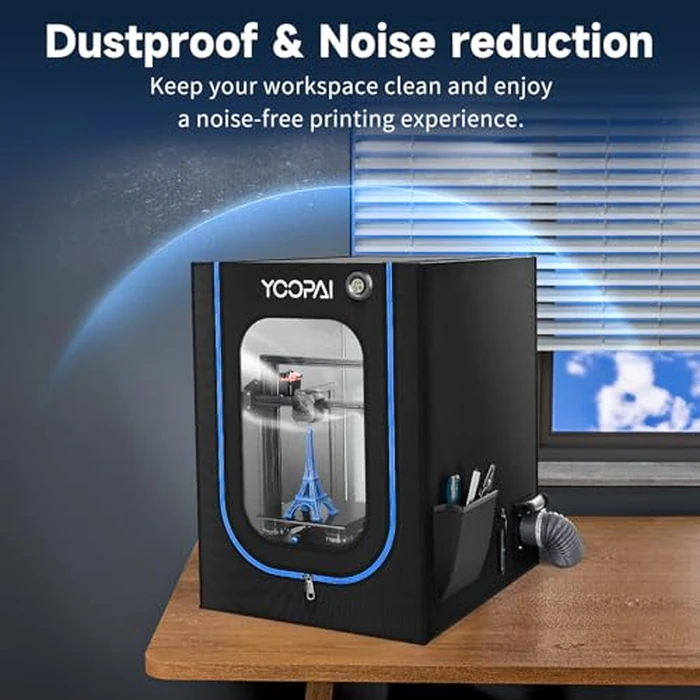 3D Printer Enclosure with Ventilation Kit, LED Light,Thermo-Hygrometer, Premium Fireproof Dustproof Tent Constant Temperature Protective Cover for Creality Ender 3 V3 SE/KE/Ender 3/3 Pro/3V2/3S1/Neo by YOOPAI - Image 7