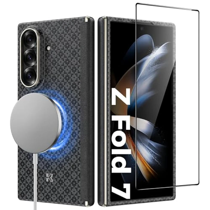 BENKS for Samsung Galaxy Z Fold 7 Case with Screen Protector, MagSafe-Compatible Kevlar Case, Hinge Protection Shockproof Magnetic Phone Case for Z Fold 7, ArmorGrid ArmorAir Grand Combo by BENKS - Used - Acceptable condition - US$71.09