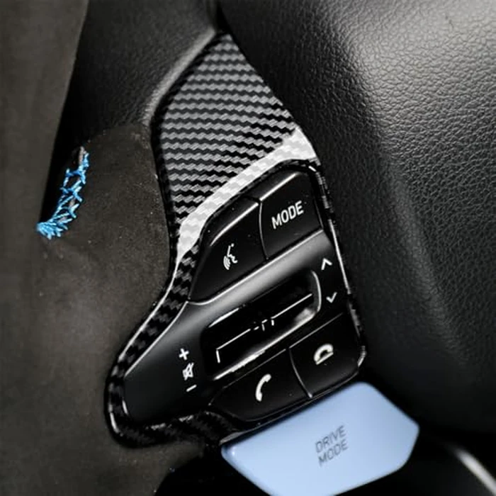 Steering Wheel Trim Cover Compatible with Hyundai Elantra N 2023-2025 Accessories, Enhanced Grip Texture & Quick Snap-On Install (Carbon Fiber Pattern) by Amzcar - Image 4