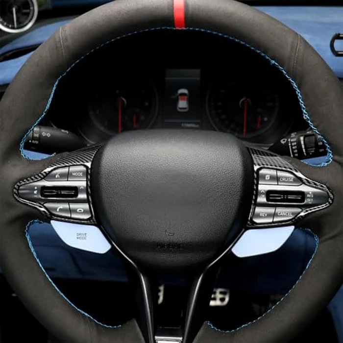Steering Wheel Trim Cover Compatible with Hyundai Elantra N 2023-2025 Accessories, Enhanced Grip Texture & Quick Snap-On Install (Carbon Fiber Pattern) by Amzcar - Image 5