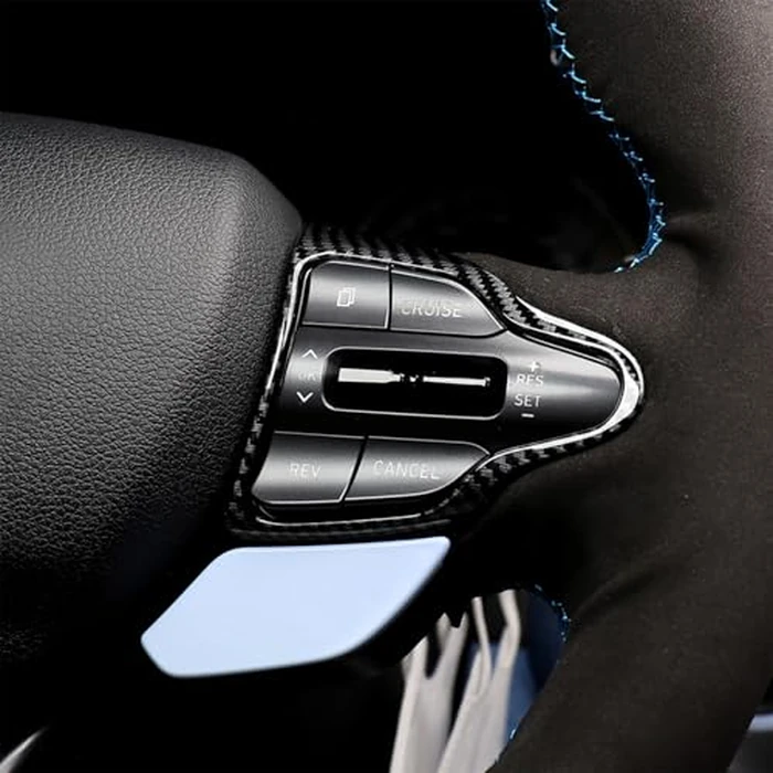 Steering Wheel Trim Cover Compatible with Hyundai Elantra N 2023-2025 Accessories, Enhanced Grip Texture & Quick Snap-On Install (Carbon Fiber Pattern) by Amzcar - Image 6