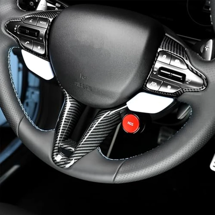 Steering Wheel Trim Cover Compatible with Hyundai Elantra N 2023-2025 Accessories, Enhanced Grip Texture & Quick Snap-On Install (Carbon Fiber Pattern) by Amzcar - Image 7