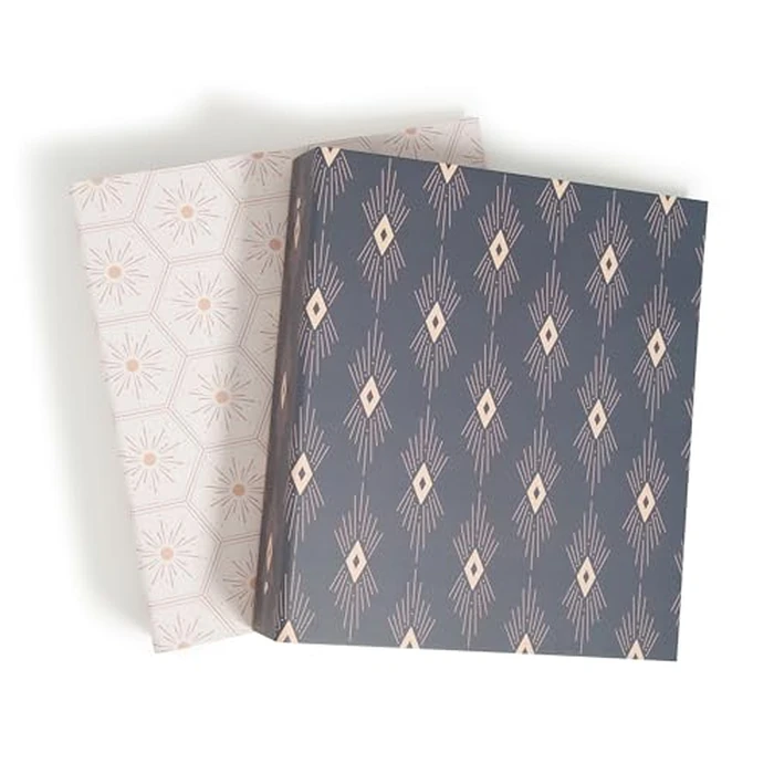 U Brands Eco-Conscious 2" Binders, Set of 2, Celestial Boho Prints, Silver Metal O-Rings by U Brands - Used - Acceptable condition - CA$12.00