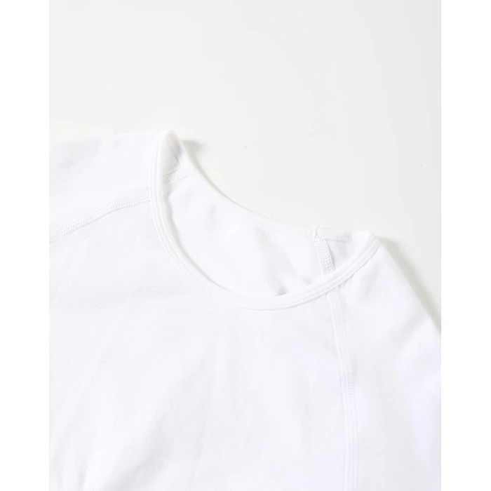 AUROLA Serpent Snake Long Sleeve Shirts for Women, Seamless Workout Crop Tops Crew Neck Cropped T Shirt Athletic Yoga,Solid-Crescent White,S by AUROLA - Image 3