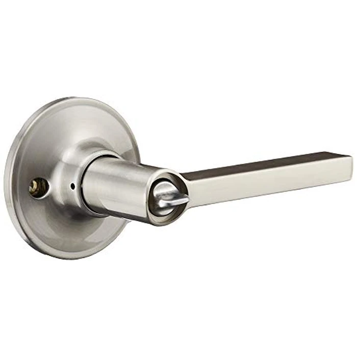 J-Series by Schlage Solstice Door Lever with Standard Trim, Keyed Entry Lock, Satin Nickel, J54 SOL 619 by SCHLAGE - Used - Very Good condition