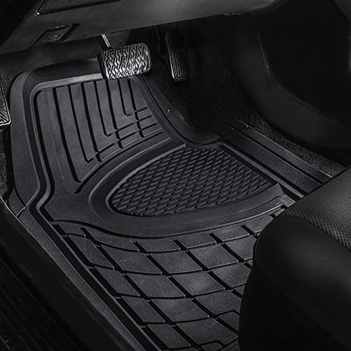 FH Group Premium Liners Tall Channel Trimmable All Weather Rubber Full Set Car Floor Mats (Black) w. Trimmable All-Season Cargo Liner (Black) - Universal Fit for Cars Trucks and SUVs by FH GROUP - Image 3