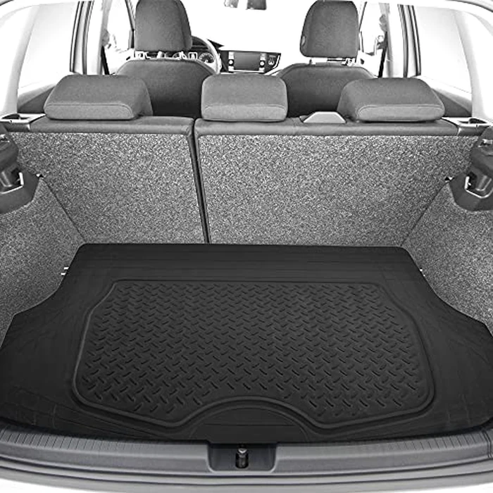 FH Group Premium Liners Tall Channel Trimmable All Weather Rubber Full Set Car Floor Mats (Black) w. Trimmable All-Season Cargo Liner (Black) - Universal Fit for Cars Trucks and SUVs by FH GROUP - Image 5