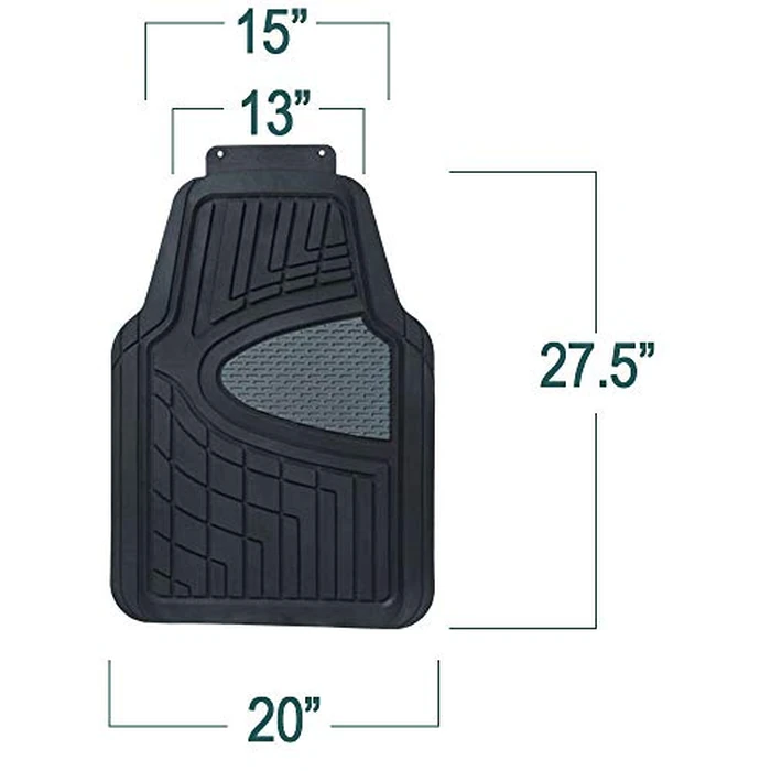 FH Group Premium Liners Tall Channel Trimmable All Weather Rubber Full Set Car Floor Mats (Black) w. Trimmable All-Season Cargo Liner (Black) - Universal Fit for Cars Trucks and SUVs by FH GROUP - Image 7