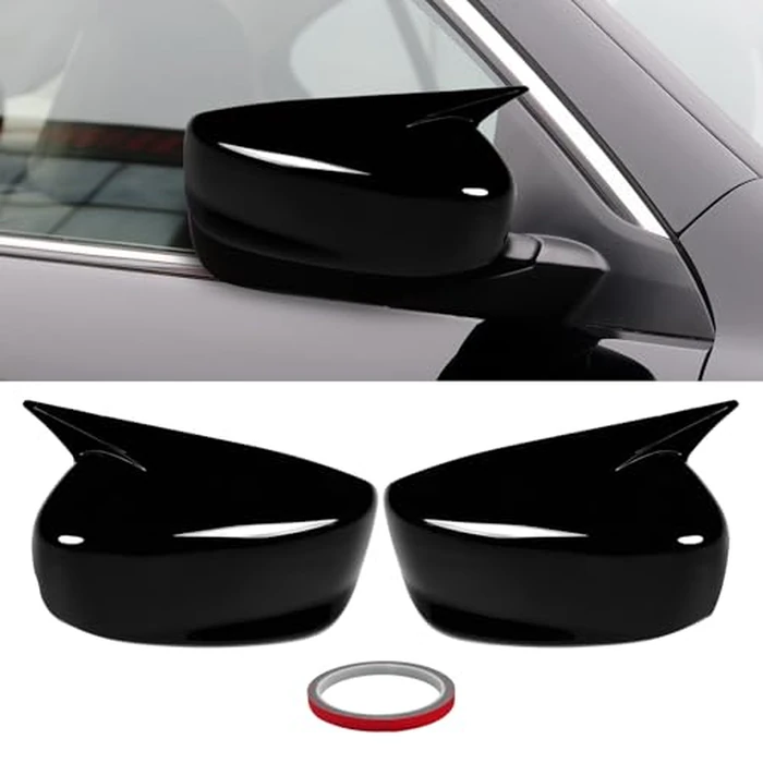 Yumzeco 2PCS Compatible with Honda Accord Ox Horn Side Mirror Covers 8th Gen W/O Stand Cover 2008-2012, Driver and Passenger Side Door Rearview Mirror Caps for Honda Accord W/O Light Hole-Glossy Black by Yumzeco - Used - Very Good condition - US$30.59