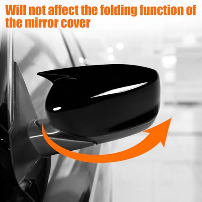 Yumzeco 2PCS Compatible with Honda Accord Ox Horn Side Mirror Covers 8th Gen W/O Stand Cover 2008-2012, Driver and Passenger Side Door Rearview Mirror Caps for Honda Accord W/O Light Hole-Glossy Black by Yumzeco - Image 7