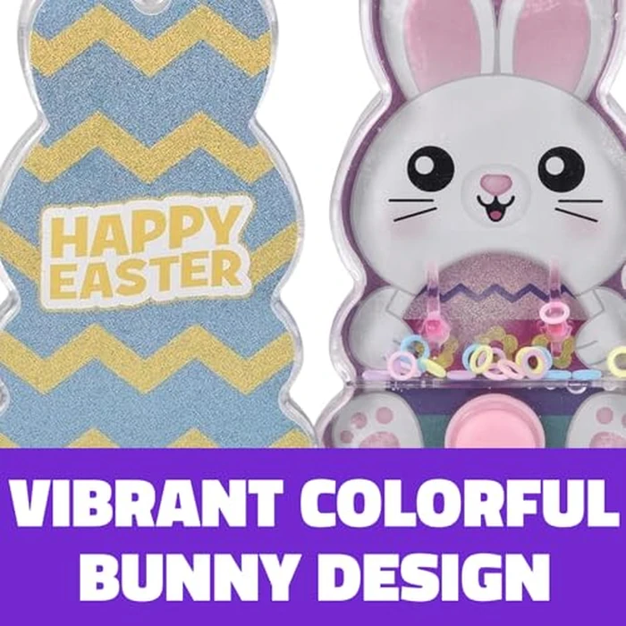 5.5 Inch Easter Bunny Water Ring Game, Handheld Puzzle Toy, Assorted Colors - 12 Count by Rhode Island Novelty - Image 2