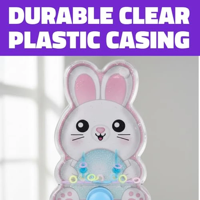 5.5 Inch Easter Bunny Water Ring Game, Handheld Puzzle Toy, Assorted Colors - 12 Count by Rhode Island Novelty - Image 3
