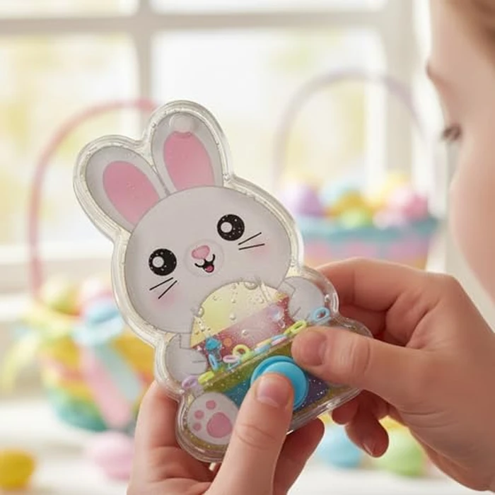 5.5 Inch Easter Bunny Water Ring Game, Handheld Puzzle Toy, Assorted Colors - 12 Count by Rhode Island Novelty - Image 4