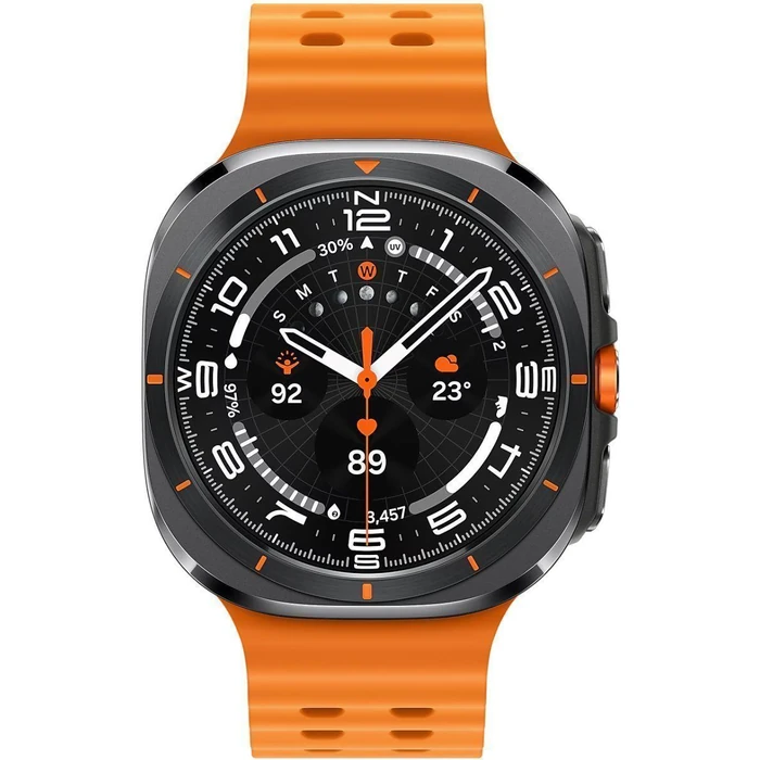 Galaxy Watch Ultra (2024) - 32GB - 47mm - Titanium Gray Titanium Case with Orange Silicone Marine Band by Samsung - Image 1