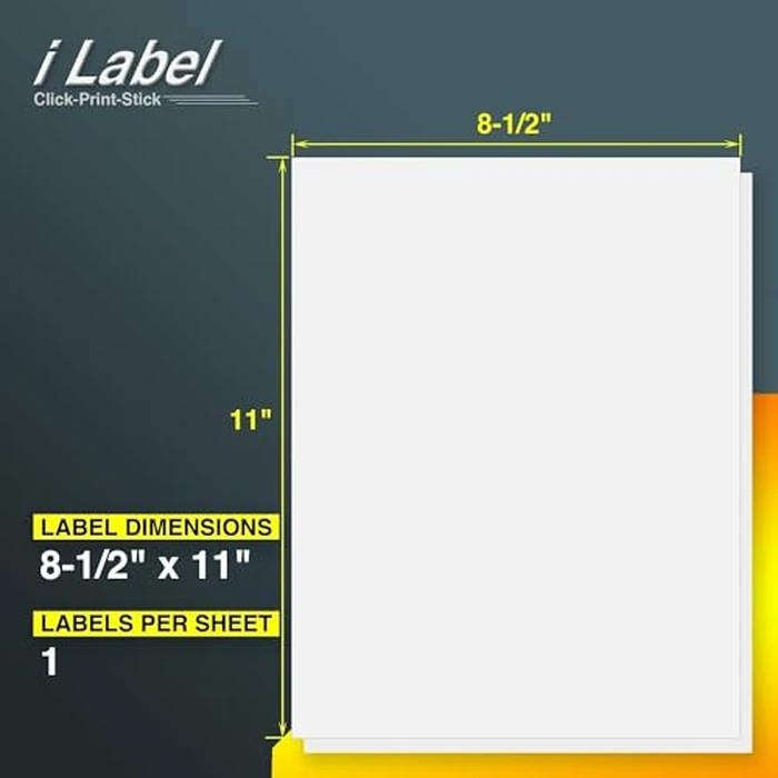 8.5" x 11" Full Sheet Sticker Paper for Laser & Inkjet Printers[100 Sheets,100 Labels] by BETCKEY - Used - Like New condition - CA$16.82
