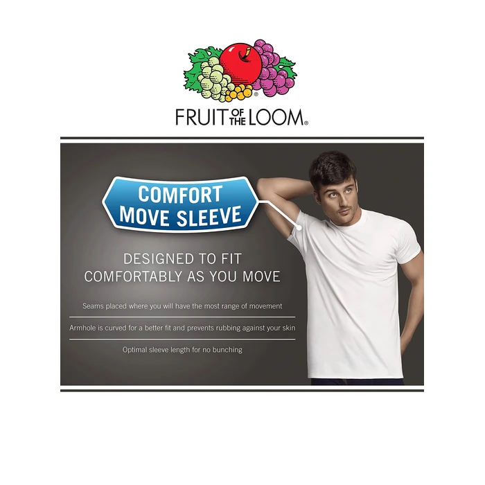 Fruit of the Loom Mens Eversoft Cotton Stay Tucked V-Neck T-Shirt Base Layer Top, Regular - White - 6 Pack, XX-Large US by Fruit of the Loom - Image 3