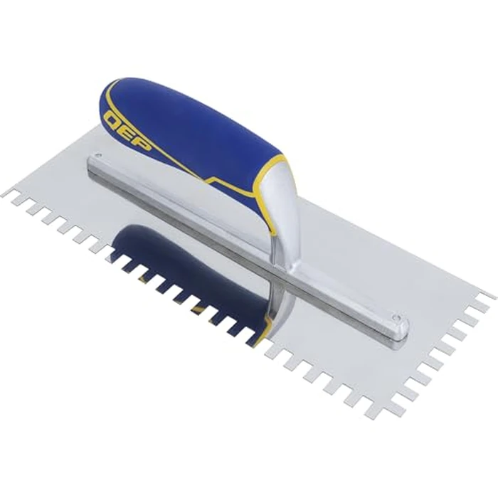 QEP 49916-12 Comfort Grip Stainless Steel Trowel Square-Notch, 1/4" x 3/8" x 1/4" by QEP - Used - Acceptable condition