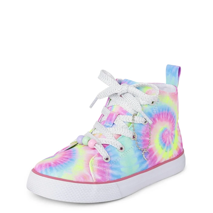The Children's Place,Girls Casual Lace Up Hi Top Sneakers,Tie Dye Swirl,Big Kid,5 by The Children's Place - Used - Like New condition - US$19.23