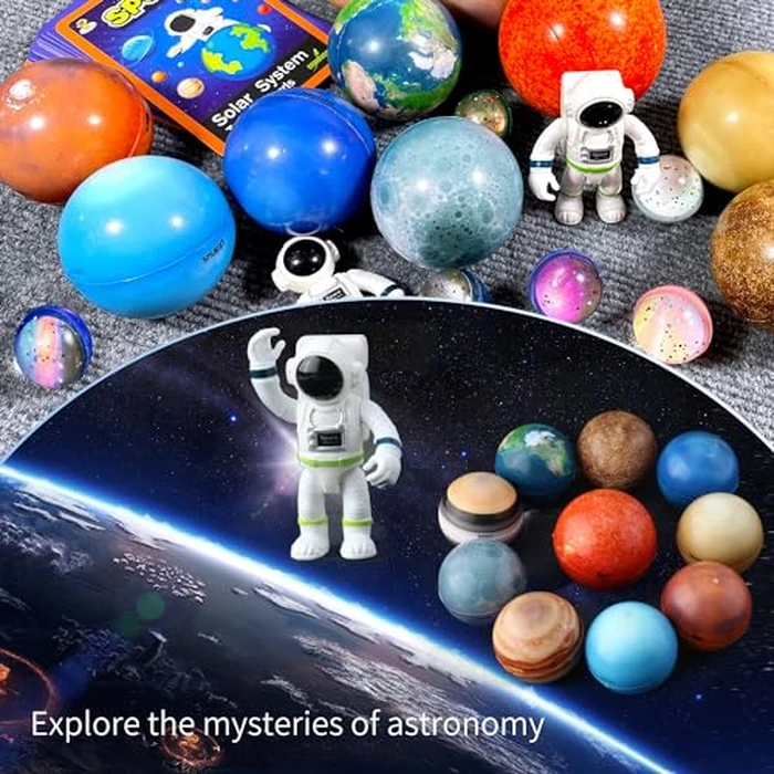 Solar System Planets Toys for Kids, STEM Educational Sensory Toys for Autistic Children Non-Toxic, Space Astronaut Slime Ball Alien Monster Toy Set with Mesh Storing Bag for 3-5-8-10 Boy Girls by COOLDUCK - Image 3
