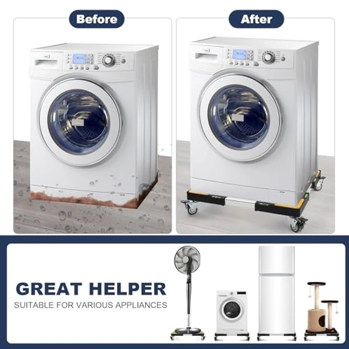 W B D WEIBIDA Mobile Roller with 4 Locking Wheels, Adjustable Furniture Dolly Mini Fridge Stand Appliance Dollys Cart Washer Pedestal for Portable Washing Machine, Dryer, Refrigerator by W B D WEIBIDA - Image 5