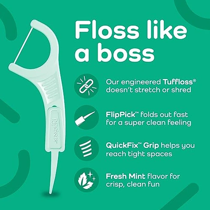 Plackers Micro Mint Dental Flossers, Fold-Out Toothpick, Super Tuffloss, Easy Storage with Sure-Zip Seal, Fresh Mint Flavor, 150 Count (Pack of 4) by Plackers - Image 3