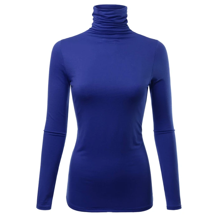 FASHIONOLIC Womens Long Sleeve Light Weight Turtleneck Top Sweater (S-3X, Made in USA) (CLLT004) DK.Royal S by FASHIONOLIC - Used - Like New condition - US$17.09