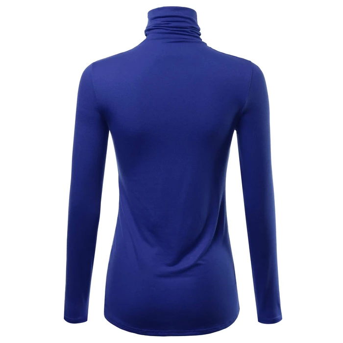 FASHIONOLIC Womens Long Sleeve Light Weight Turtleneck Top Sweater (S-3X, Made in USA) (CLLT004) DK.Royal S by FASHIONOLIC - Image 3