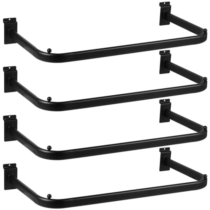 Polmart Slatwall Steel U-Shaped Hanger Rail, Black (U-Shape, 4-Pack) by Polmart - Used - Very Good condition - US$27.99