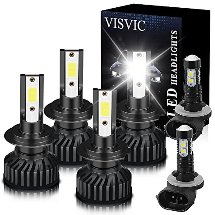 VISVIC Fit for Kia Sorento (2016-2018) LED Headlight Bulbs Combo H7+H7 High/Low Beam + 881 LED Fog Light Bulbs, LED Headlights Conversion kit 6500K Fast Installation, Pack of 4 by VISVIC - Used - Acceptable condition - CA$13.22