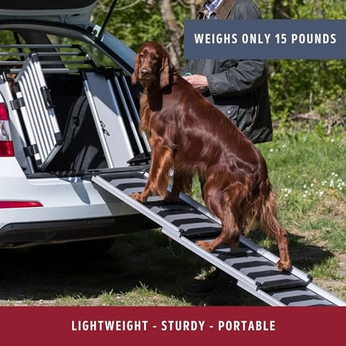 TRIXIE Heavy Duty 69" Telescoping Pet Ramp, Lightweight Aluminum, Portable Dog Ramp, Car Ramp, Extra Long by TRIXIE - Image 6