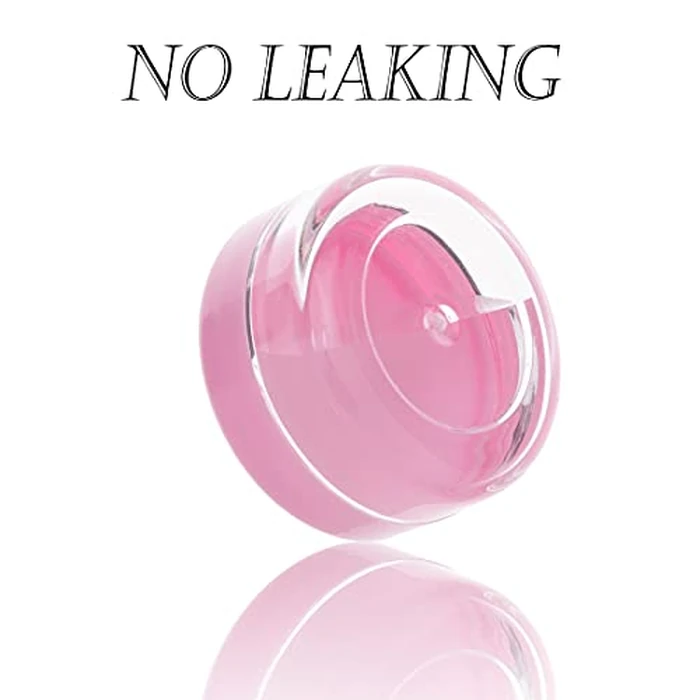 ZEJIA 10pcs Small Travel Containers, Pink Sample Container with Screw Lids, 5 Size 3/5/10/15/20 Gram Sample Jars with 12pcs Labels and 2pcs Mini Disposable Spatula, Makeup Sample Containers BPA Free by ZEJIA - Image 2