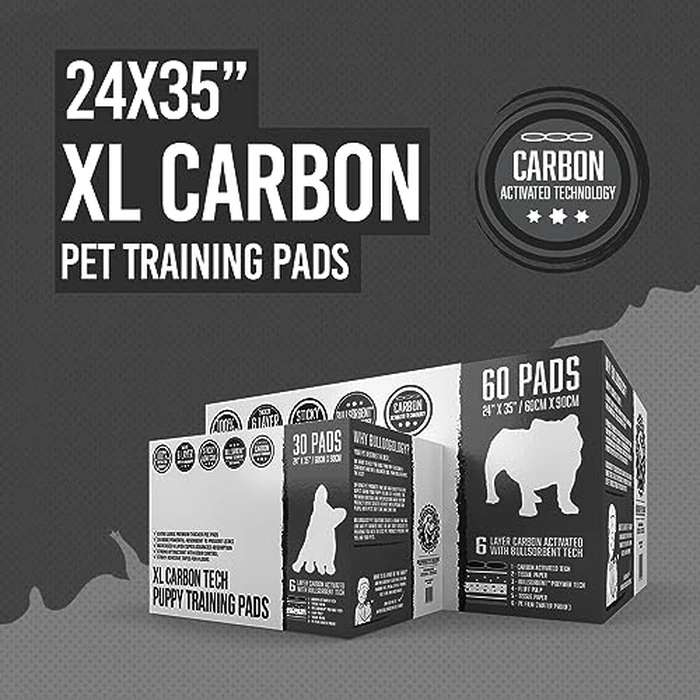 Bulldoglogy Carbon Black Puppy Pee Pads with Adhesive Sticky Tape - Extra Large Charcoal Housebreaking Dog Training Wee Pads (24x35) (60-Count, Black) by Bulldogology Pet Solutions - Image 8