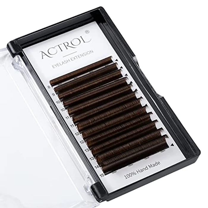 Colored Eyelash Extensions Easy Fan 8-15mm Mixed Brown C Curl Easy Fanning 0.07mm Self Premade Volume Lash Supplies by ACTROL - Image 1