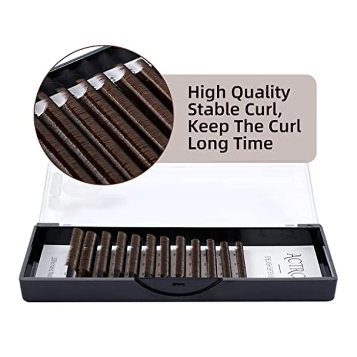 Colored Eyelash Extensions Easy Fan 8-15mm Mixed Brown C Curl Easy Fanning 0.07mm Self Premade Volume Lash Supplies by ACTROL - Image 2