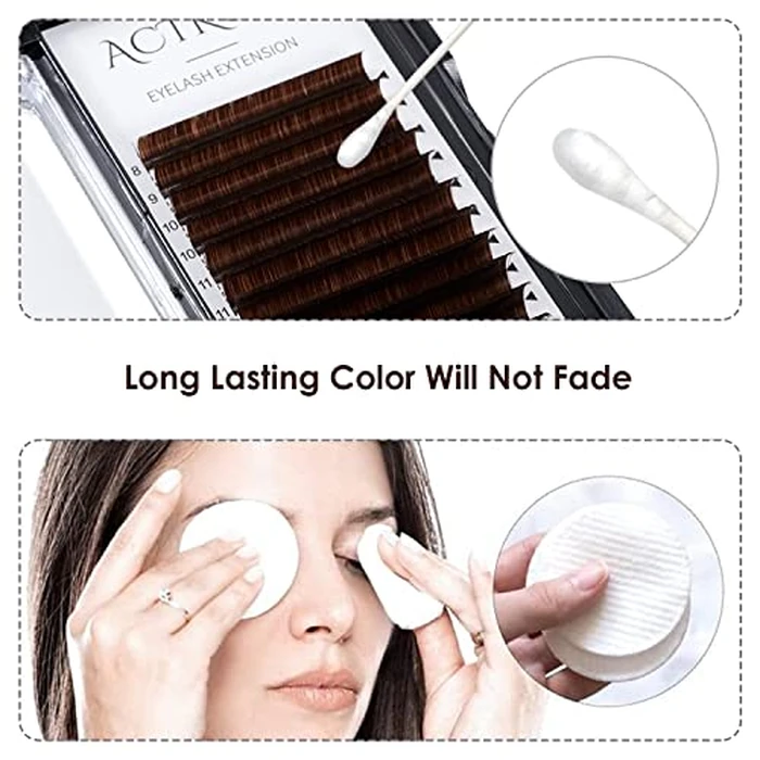 Colored Eyelash Extensions Easy Fan 8-15mm Mixed Brown C Curl Easy Fanning 0.07mm Self Premade Volume Lash Supplies by ACTROL - Image 3