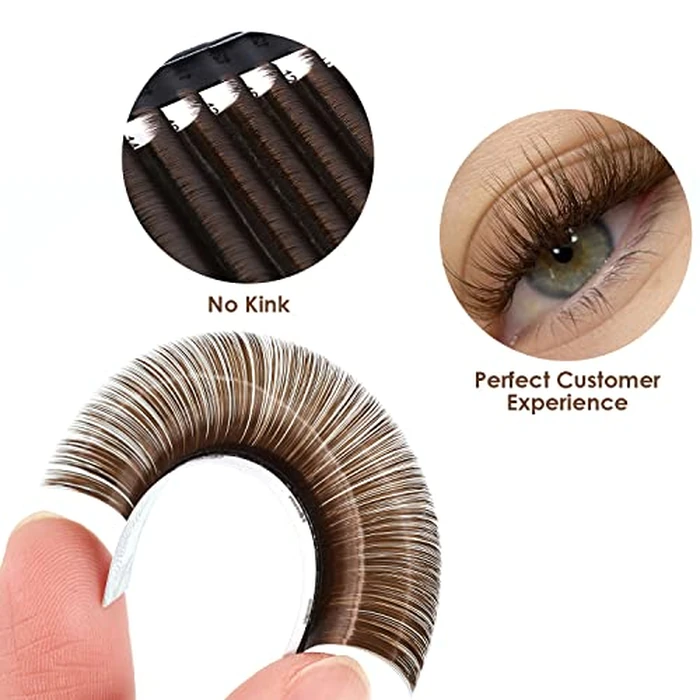Colored Eyelash Extensions Easy Fan 8-15mm Mixed Brown C Curl Easy Fanning 0.07mm Self Premade Volume Lash Supplies by ACTROL - Image 4