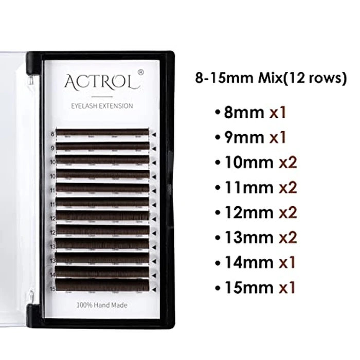 Colored Eyelash Extensions Easy Fan 8-15mm Mixed Brown C Curl Easy Fanning 0.07mm Self Premade Volume Lash Supplies by ACTROL - Image 5