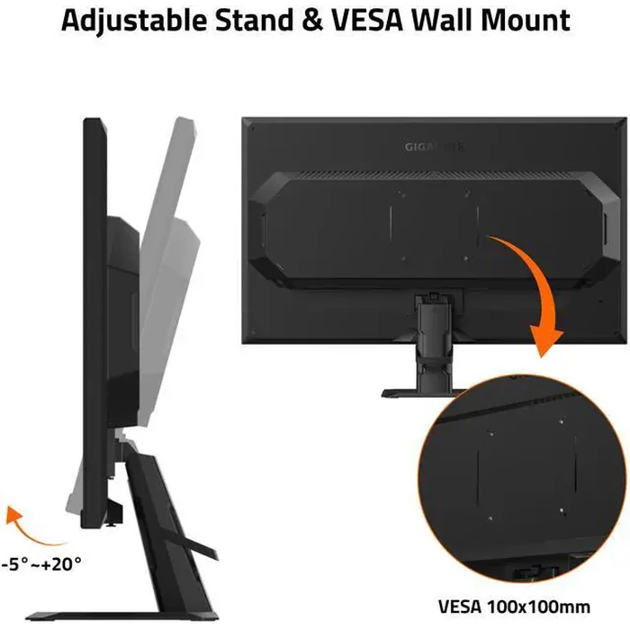 GIGABYTE - GS27QA - 27" IPS Gaming Computer Monitor - QHD 2560x1440 - 180Hz - 1ms MPRT - AMD FreeSync - HDMI, DP - Black by GIGABYTE - Image 6