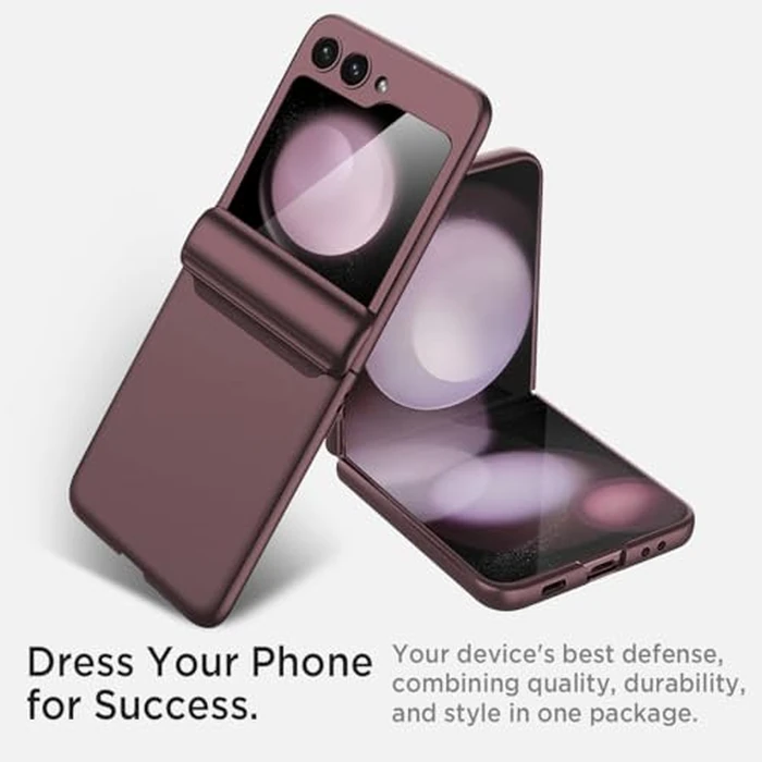 Miimall Case for Samsung Galaxy Z Flip 5 - Hinge Protection, Slim Folding, Anti-Drop Shockproof Magnetic Hinge Case (Wine) by Miimall - Image 7
