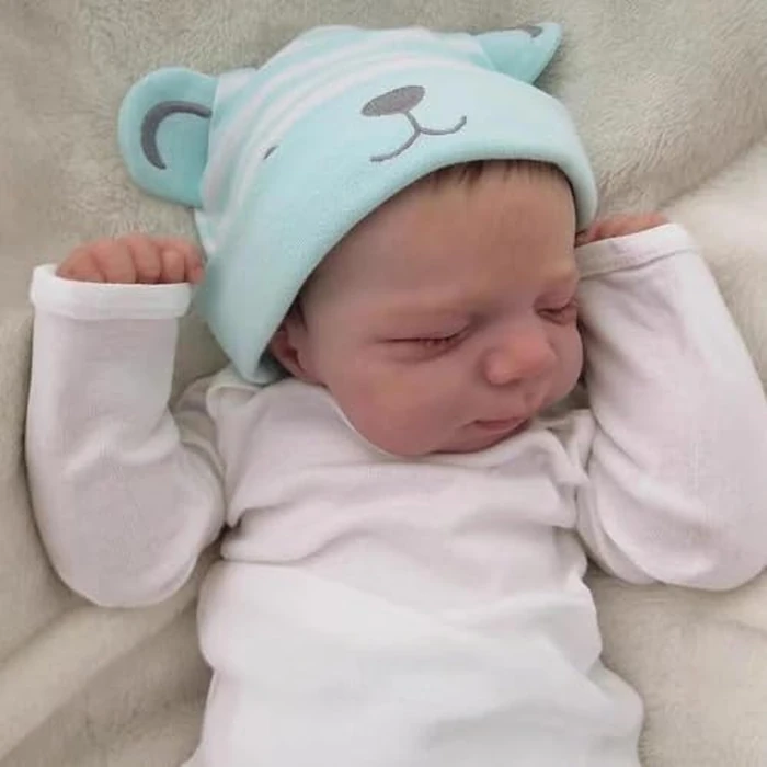 Zero Pam Realistic Reborn Toddler Dolls Silicone Full Body Boy, 18 Inch Real Life Baby Boy Dolls Sleeping Anatomically Correct Full Vinyl Soft Body Newborn Bebe Doll with A Belly Button (Retro) by Zero Pam - Image 4