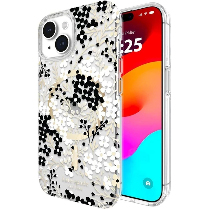 Kate Spade New York Phone Case with MagSafe for iPhone 15 Plus - Multi Floral Black & White - Brand New by Kate Spade - Refurbished - Brand New condition - US$28.63