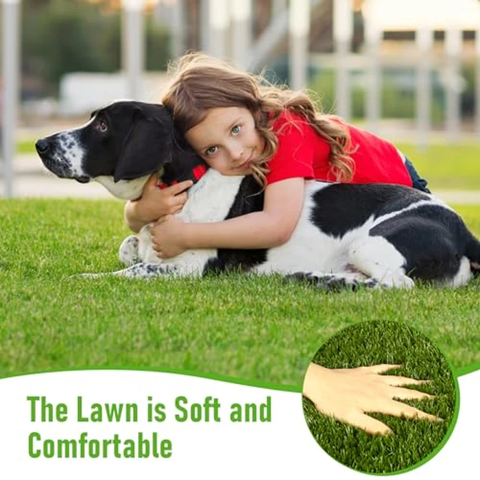 CooRug Artificial Grass Outdoor, 5x8 Ft Realistic Artificial Turf Grass Rug, Large Fake Grass for Dogs Indoor Outdoor Garden Lawn Landscape Patios Decoration by CooRug - Image 6