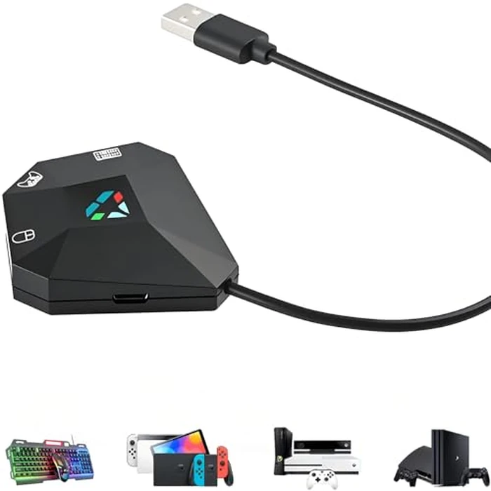 Koiiko Keyboard and Mouse Adapter for Nintendo Switch/PS4/PS3/Xbox One/Xbox 360 Console Converter, Keyboard Mouse Adapter Support Mapping & Reset Button, Perfect for FPS, TPS, RPG, RTS Games by Koiiko - Used - Very Good condition - US$16.21