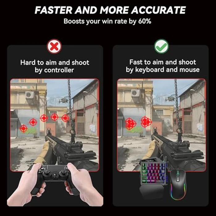 Koiiko Keyboard and Mouse Adapter for Nintendo Switch/PS4/PS3/Xbox One/Xbox 360 Console Converter, Keyboard Mouse Adapter Support Mapping & Reset Button, Perfect for FPS, TPS, RPG, RTS Games by Koiiko - Image 5