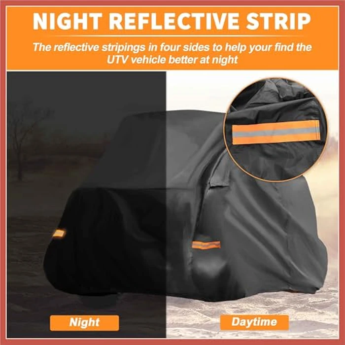 ACROPIX UTV Cover for Can-am Commander XT XT-P x MR Waterproof Side by Side Cover Outdoor Sun Rain Storage Protection Black 133.86"x63.78"x74.02"(L*W*H) by ACROPIX - Image 2