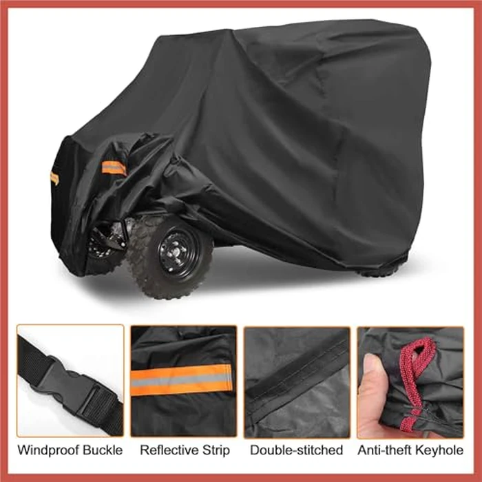 ACROPIX UTV Cover for Can-am Commander XT XT-P x MR Waterproof Side by Side Cover Outdoor Sun Rain Storage Protection Black 133.86"x63.78"x74.02"(L*W*H) by ACROPIX - Image 4