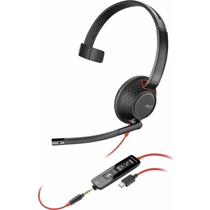 Poly Blackwire C5210 USB-C Headset + Inline Cable TAA - Black by Poly Blackwire - Refurbished - Excellent condition
